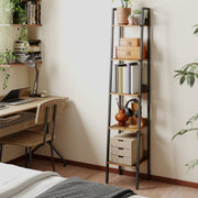 5 Tier Narrow Ladder Bookshelf for Home Office or Living Room Storage by Vasagle