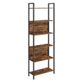 Rustic Brown and Black 6 Shelf Bookcase Industrial Storage Display Unit by Vasagle