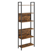 Rustic Brown and Black 6 Shelf Bookcase Industrial Storage Display Unit by Vasagle