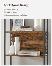 Rustic Brown and Black 6 Shelf Bookcase Industrial Storage Display Unit by Vasagle