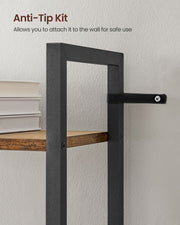 Rustic Brown and Black 6 Shelf Bookcase Industrial Storage Display Unit by Vasagle