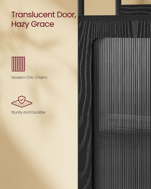 Narrow Black Bookcase With Cupboard For Small Spaces by Vasagle 40x30x175cm