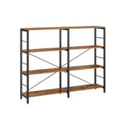 6 Tier Industrial Bookshelf Rustic Brown and Black Metal Frame Storage Shelves by Vasagle