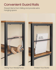 6 Tier Industrial Bookshelf Rustic Brown and Black Metal Frame Storage Shelves by Vasagle