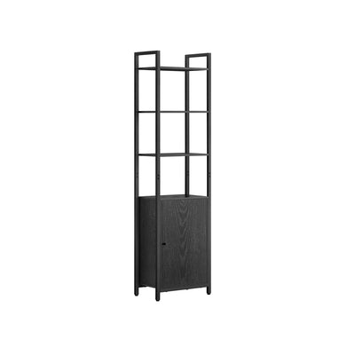 6 Tier Black Bookcase with Cabinet Doors for Home Office or Living Room by Vasagle