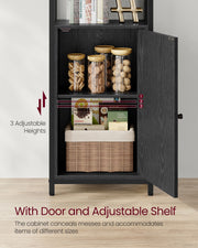 6 Tier Black Bookcase with Cabinet Doors for Home Office or Living Room by Vasagle