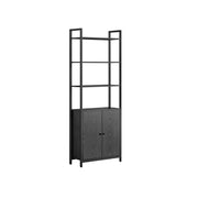 Black Bookcase with Cabinet Underneath for Home Office or Living Room by Vasagle - 60x24x160cm