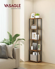 Five Tier Storage Shelf with Easy Assembly and Sturdy Steel Frame by Vasagle