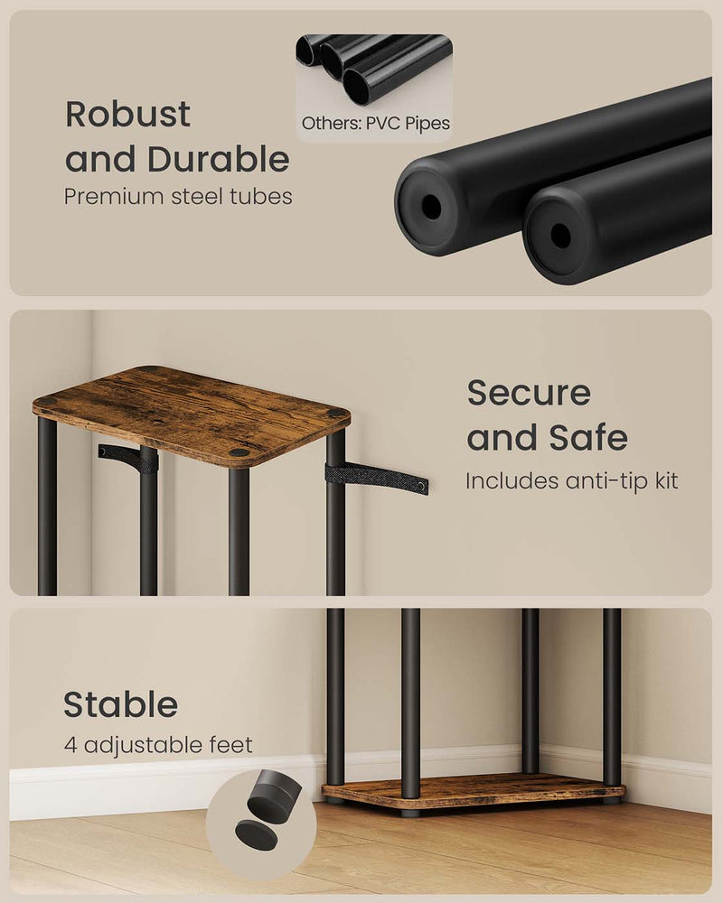 Five Tier Storage Shelf with Easy Assembly and Sturdy Steel Frame by Vasagle