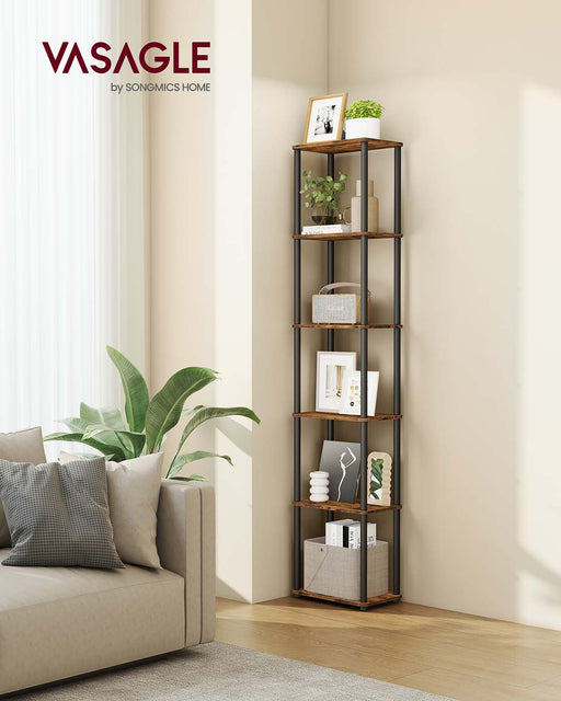 Six Tier Freestanding Storage Shelf with Easy Assembly for Home or Garage by Vasagle