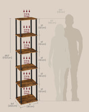 Six Tier Freestanding Storage Shelf with Easy Assembly for Home or Garage by Vasagle