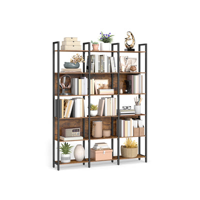 Industrial Style Bookcase with Six Shelves for Home or Office Storage by Vasagle
