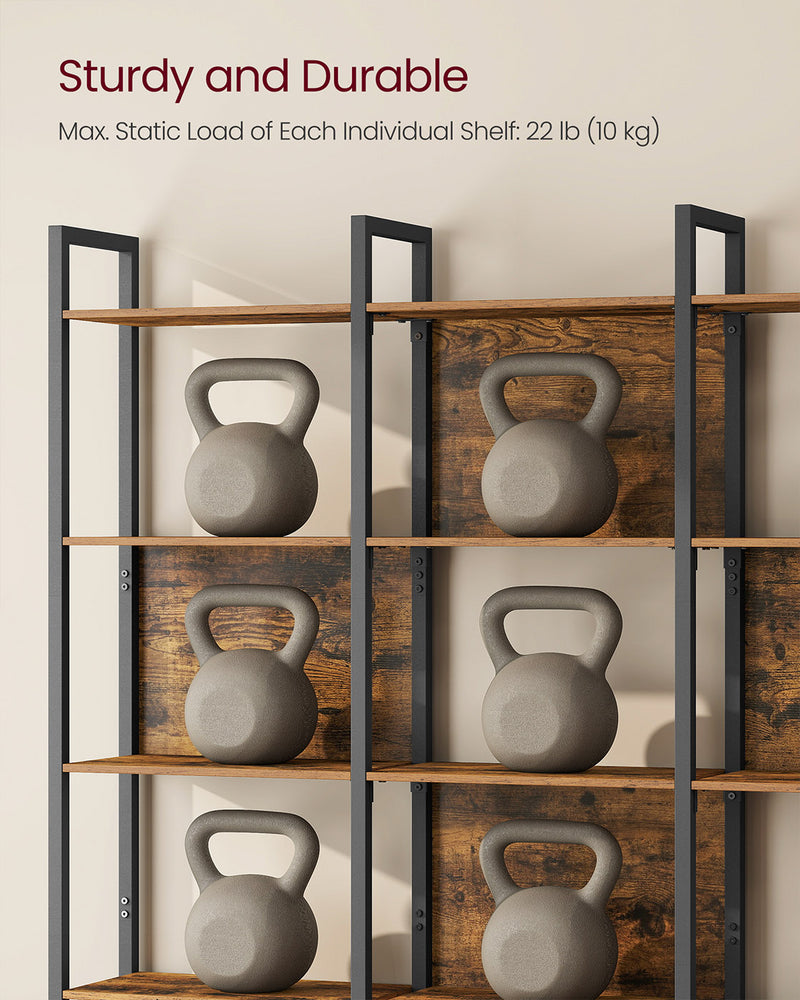 Industrial Style Bookcase with Six Shelves for Home or Office Storage by Vasagle