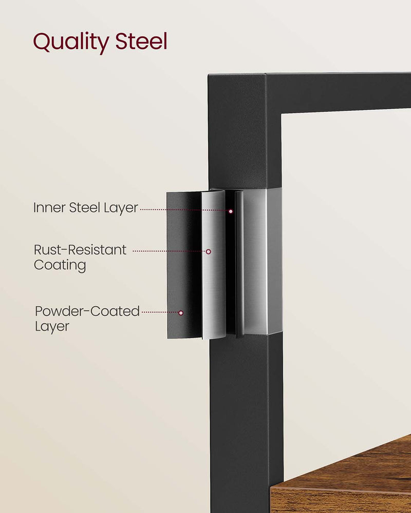 Tall Rustic Brown and Black Bookcase with 14 Open Shelves for Home or Office by Vasagle