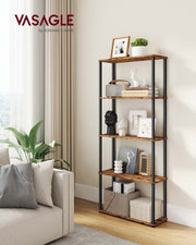 Five Tier Storage Shelf with Tool Free Assembly for Home or Garage by Vasagle
