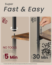 Five Tier Storage Shelf with Tool Free Assembly for Home or Garage by Vasagle