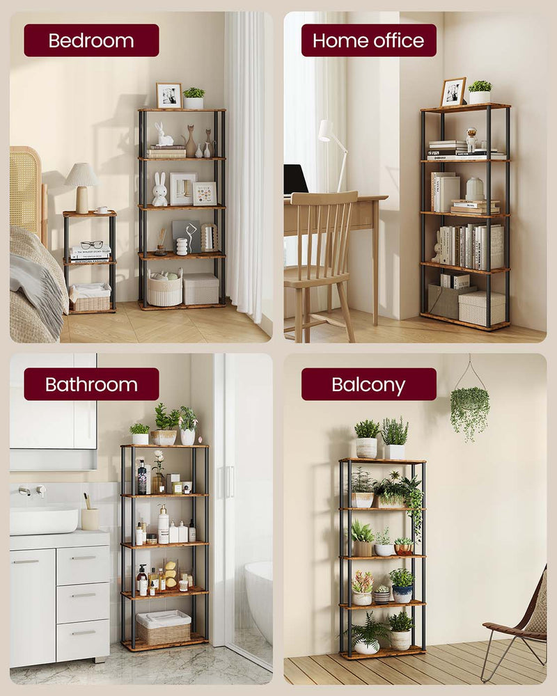 Five Tier Storage Shelf with Tool Free Assembly for Home or Garage by Vasagle