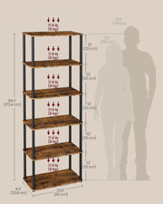 Six Tier Storage Shelf with Easy Assembly for Garage or Home Organisation by Vasagle