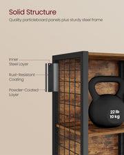 Tall Bookcase with Hooks and Open Shelves for Office or Living Room Storage by Vasagle