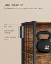 Tall Wooden Bookcase with Hooks and Multiple Storage Shelves for Home Office by Vasagle