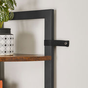 Industrial Brown 5 Tier Corner Shelf Unit for Living Room or Office by Vasagle