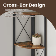 5 Tier Corner Shelf Unit Space Saving Storage for Plants Books and Decor by Vasagle