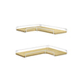 Set of 2 L Shaped Wall Mounted Floating Shelves in Natural Oak and White by Vasagle