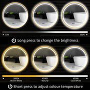 80cm Gold Tone LED Bathroom Mirror With Anti-Fog Function by HOMCOM