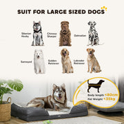 Large Calming Dog Bed with Removable Washable Cover and Anti Slip Base Charcoal Grey