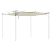 Retractable Pergola Shade Cover 3x3m Replacement Canopy Fabric Cream White by Outsunny