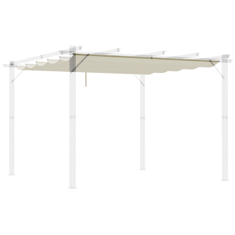 Retractable Pergola Shade Cover 3x3m Replacement Canopy Fabric Cream White by Outsunny