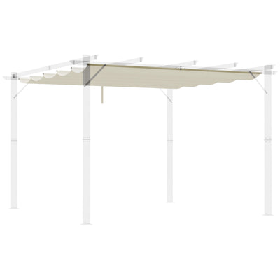 Retractable Pergola Shade Cover 3x3m Replacement Canopy Fabric Cream White by Outsunny