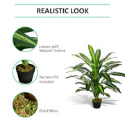 Set of 2 Artificial Dracaena Plants for Home or Office Decor Maintenance Free Green