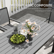 Grey 6 Seater Patio Dining Set with Stackable Chairs and Aluminium Frame by Outsunny