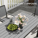 Grey 6 Seater Patio Dining Set with Stackable Chairs and Aluminium Frame by Outsunny
