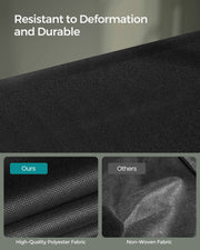 Extra Wide 3 Tier Fabric Shoe Rack with 4 Hooks in Black for Hallway Storage by Songmics