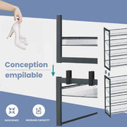 8 Tier Metal Shoe Rack Freestanding Shoe Organiser for Hallway or Bedroom by Songmics