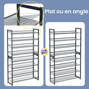 8 Tier Metal Shoe Rack Freestanding Shoe Organiser for Hallway or Bedroom by Songmics