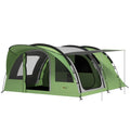 Family Camping Tent With Separate Living Room and Bedrooms Waterproof Green Grey