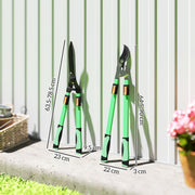 2 Piece Garden Shears Set with Telescopic Handles for Trimming Hedges and Shrubs