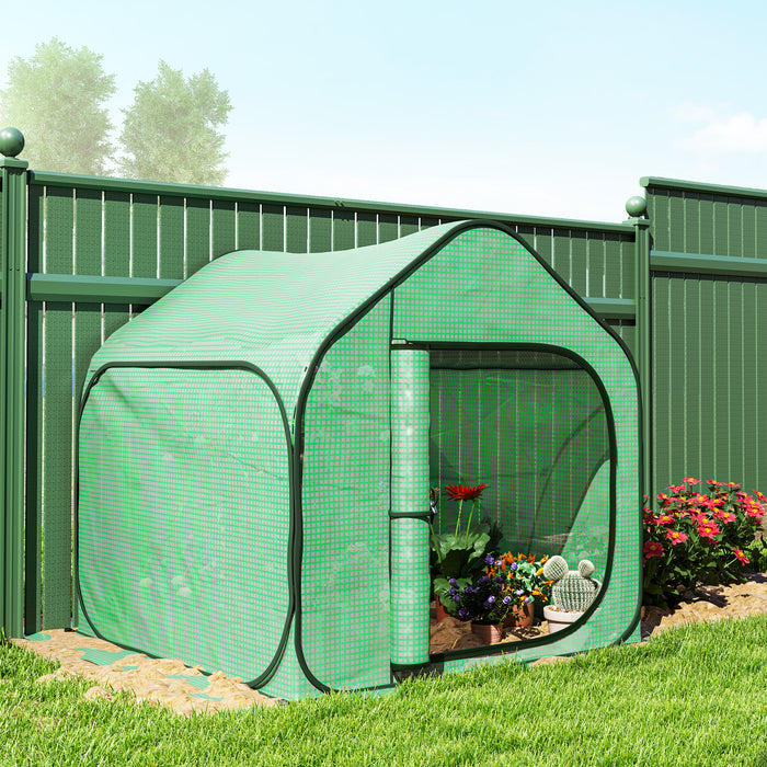 Mini Pop Up Greenhouse 150x148cm for Hassle Free Growing by Outsunny