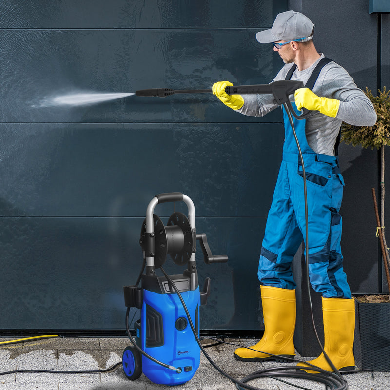 1800W High Pressure Washer 150 Bar Jet Wash Cleaner With Adjustable Spray Nozzle by Outsunny AOSOM
