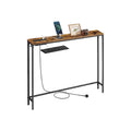 Slim Console Table with USB Charging Ports and Storage Shelf for Hallway by Vasagle