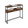 Entryway Console Table with Open Storage Compartments for Hallway or Living Room by Vasagle