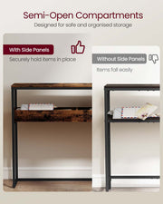 Entryway Console Table with Open Storage Compartments for Hallway or Living Room by Vasagle