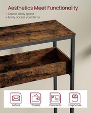 Entryway Console Table with Open Storage Compartments for Hallway or Living Room by Vasagle