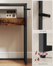 Entryway Console Table with Open Storage Compartments for Hallway or Living Room by Vasagle