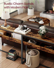 Entryway Console Table with Open Storage Compartments for Hallway or Living Room by Vasagle