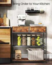 Console Table with Fabric Drawers and Open Shelves for Hallway or Living Room by Vasagle