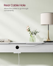 Slim White Console Table With Charging Sockets and USB for Hallway or Living Room with Narrow Design by Vasagle